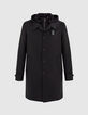 Men&rsquo;s black trench coat with detachable hood facing-7