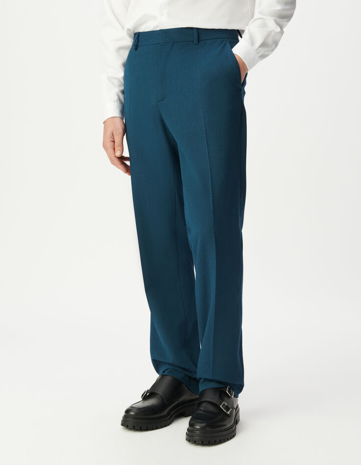 Pantalón de traje azul imitación hombre-6