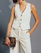 Women’s ecru pinstripe suit waistcoat-1