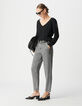 Pull maille tricot noir bijoux esprit militaire femme-2