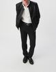 Men&rsquo;s black Milano knit STRAIGHT suit trousers-7