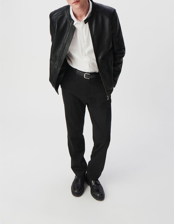 Men&rsquo;s black Milano knit STRAIGHT suit trousers-7