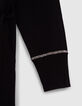Cardigan mi-long noir tricot à capuche Femme-4