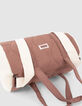 Rosa M&auml;dchenbowlingtasche mit cremewei&szlig;em Sherpafleece-6