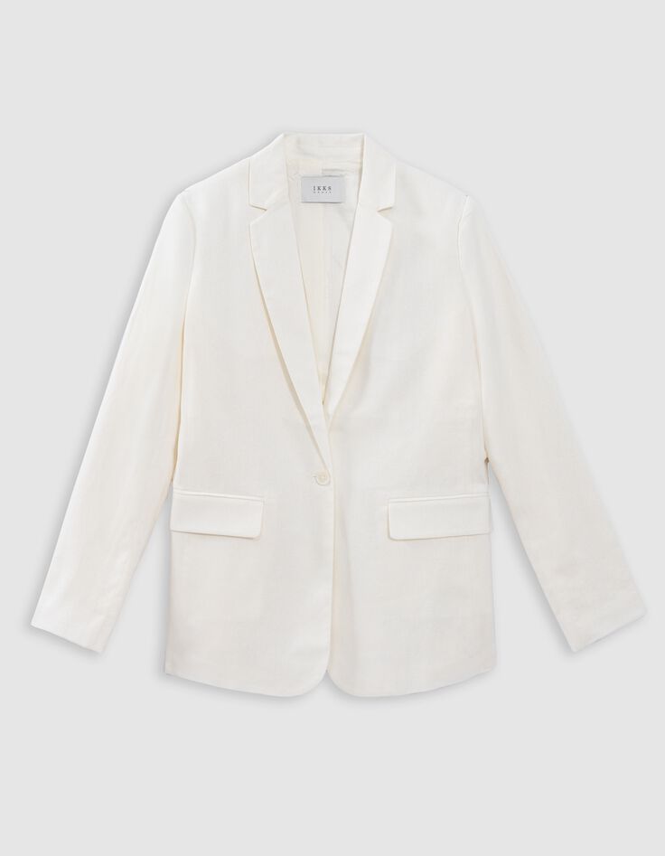 Anzugjacke f&uuml;r Damen aus ungebleichtem Leinen und Baumwolle-6