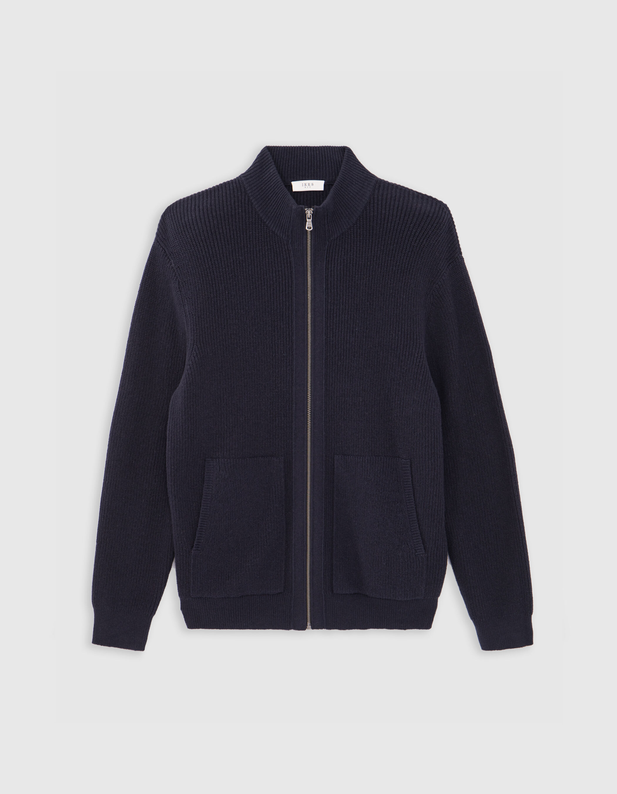 Men s navy knit cardigan with zip IKKS