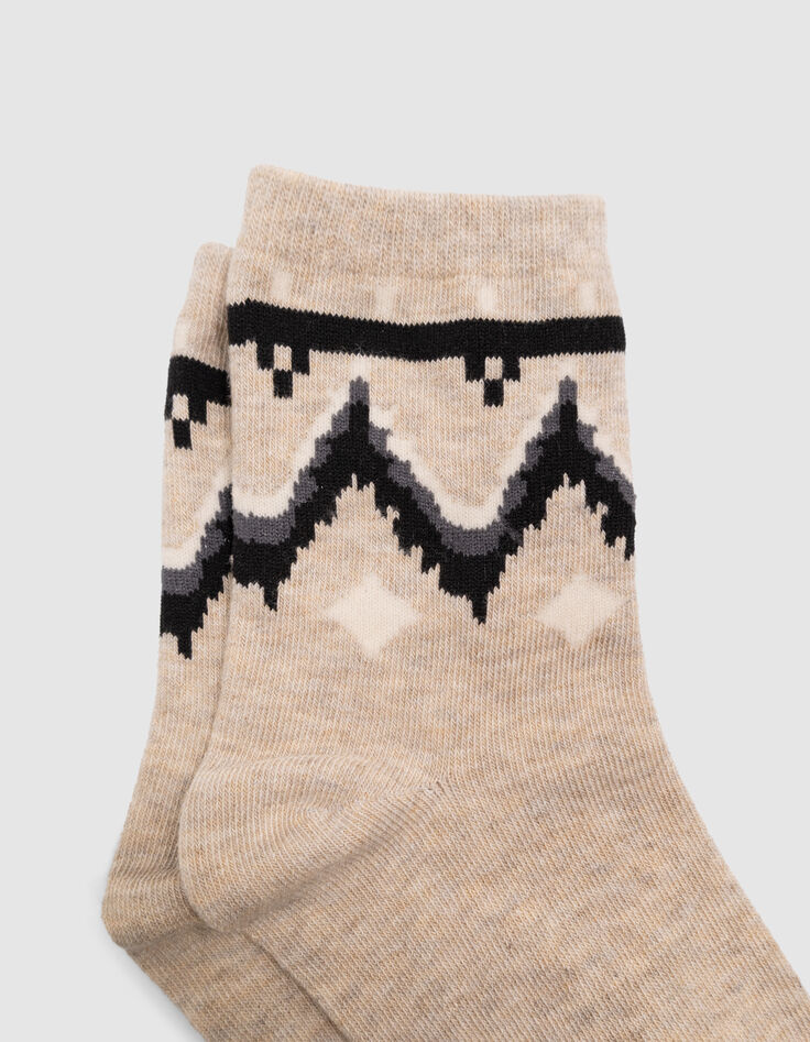 Boys’ black, green and beige socks-4