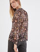 Damenvoilebluse mit Metallic-Blumenprint-5