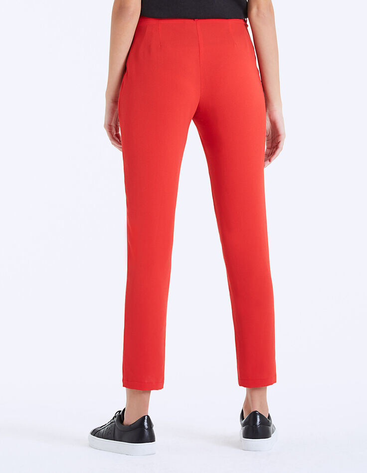 Women’s loose red crêpe 7/8 trousers-4