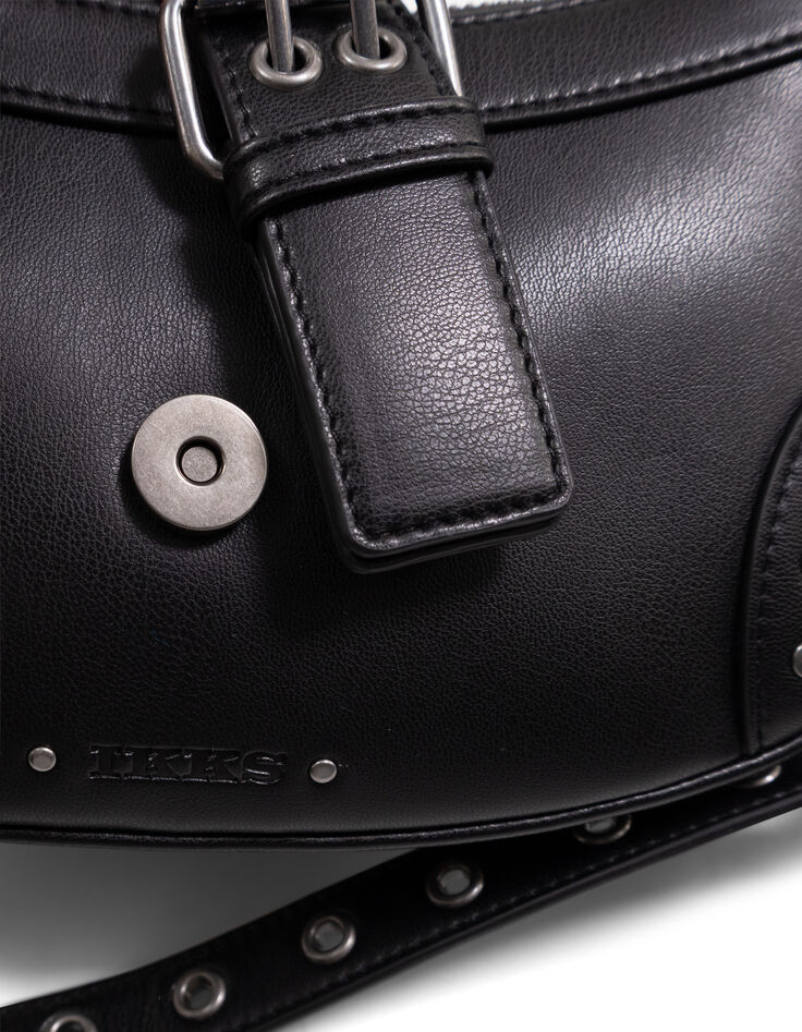 Zwarte handtas met sierstuds meisjes-6