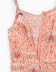 Mono corto coral con estampado tie and dye niña-5