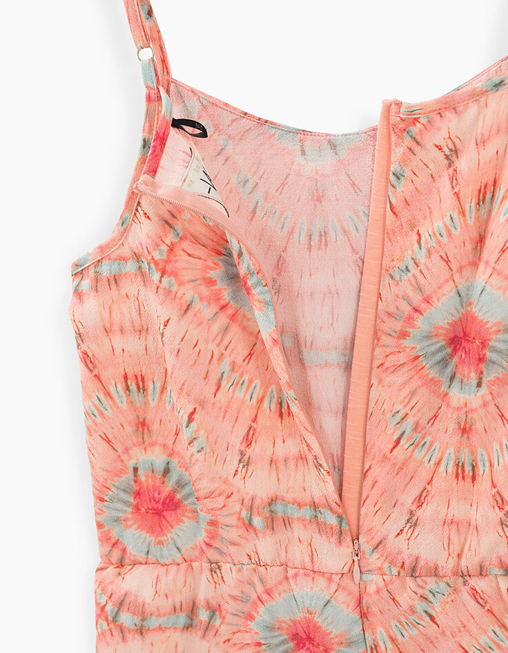 Mono corto coral con estampado tie and dye niña-5