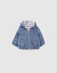 Doudoune réversible argent et Tencel® bleu bébé fille-2
