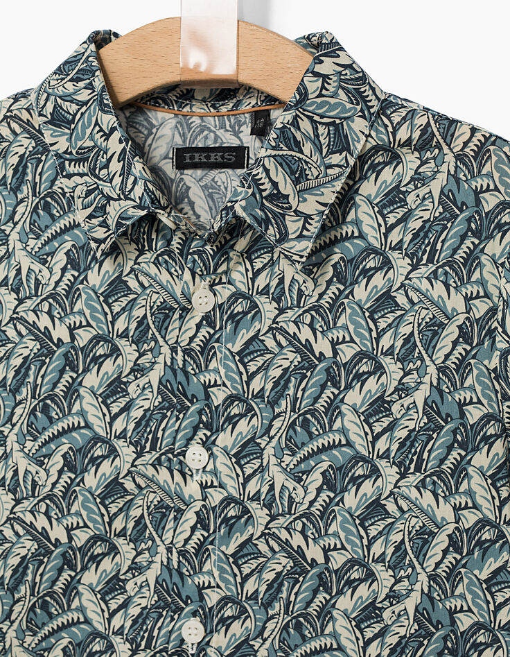 Chemise encre Liberty® à motifs feuillage garçon -3