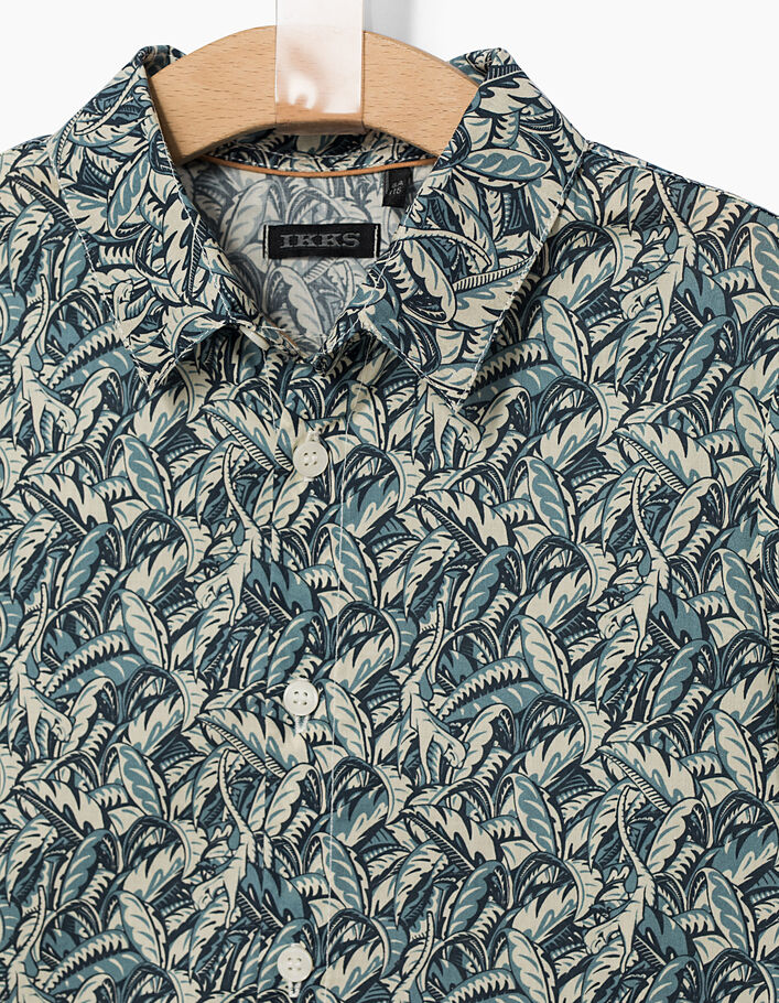 Boys’ ink Liberty® leaf motif shirt  - IKKS