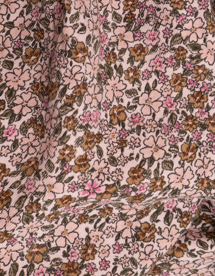 Rosa Mädchenkleid Herbstblumenprint-6 Rosa Mädchenkleid Herbstblumenprint-6