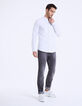 Chemise slim blanche à col Mao homme-6