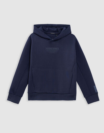 Sudadera azul marino mensaje flocado goma ni&ntilde;o - IKKS
