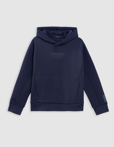 Sudadera azul marino mensaje flocado goma ni&ntilde;o - IKKS