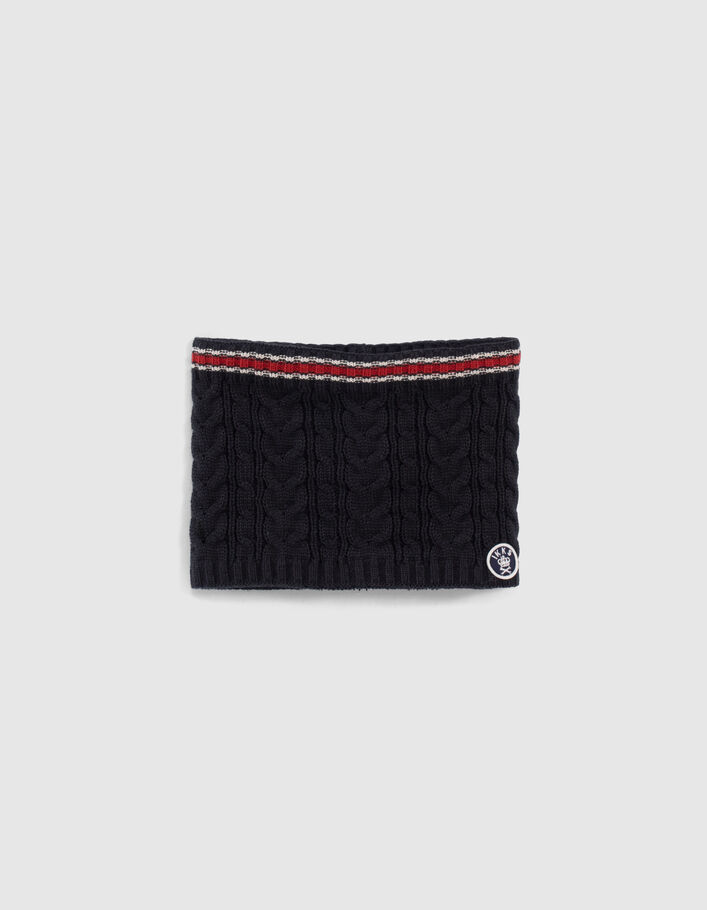Boys’ dark navy striped knit snood - IKKS