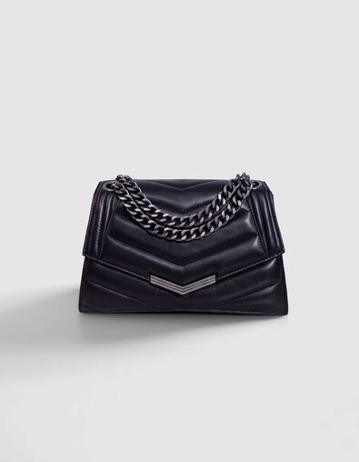 THE 1. Tasche schwarz gestepptes Leder Gr&ouml;&szlig;e M Damen - IKKS