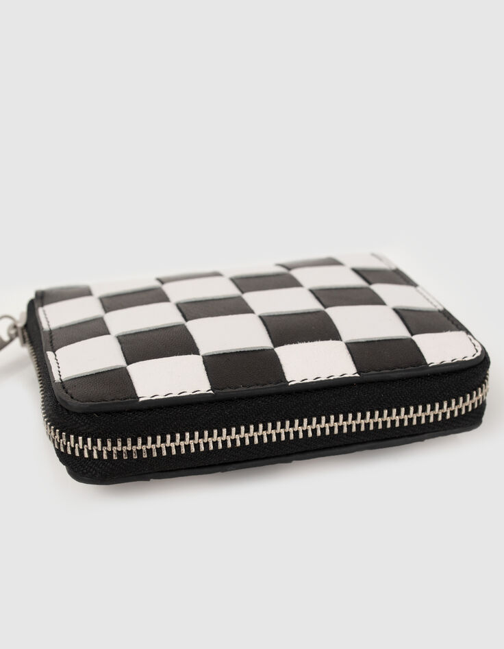 Cartera 1440 mini Compagnon cuero trenzado damero mujer-2