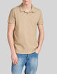 Polo beige algod&oacute;n org&aacute;nico flameado hombre-3