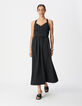 Robe chic &agrave; bretelles noire en taffetas Femme-6