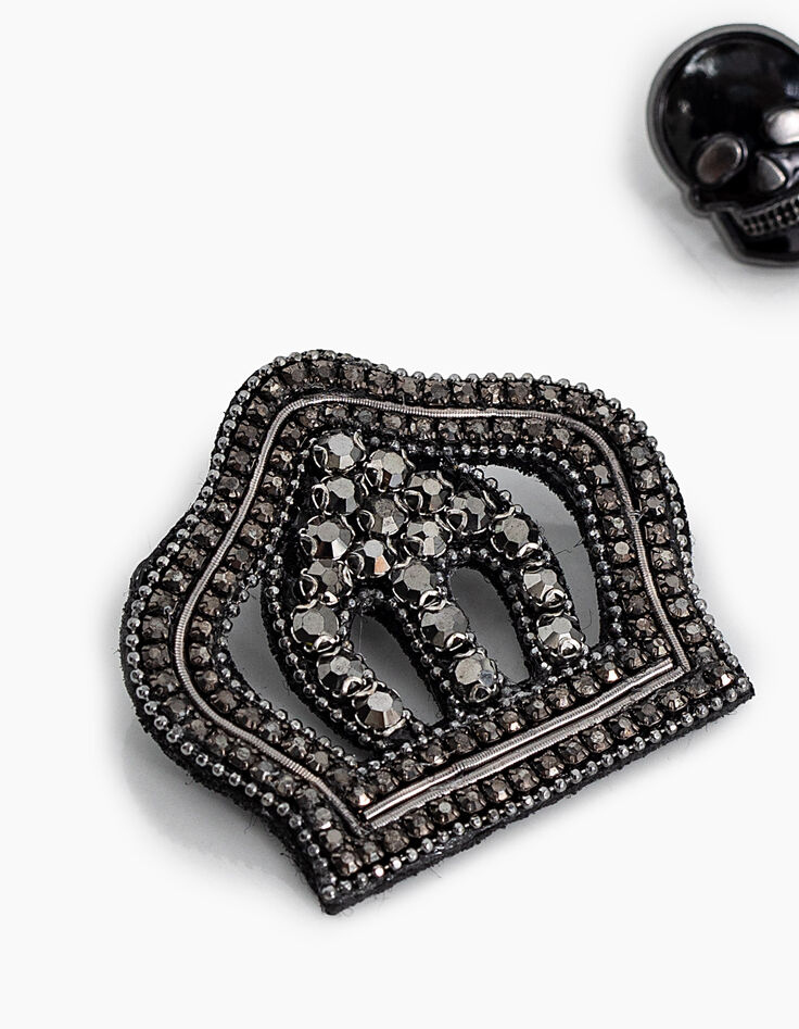 Coffret 3 pins bijoux Couronne Love et Vanité femme-4