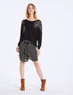 Jupe droite crêpe de viscose imprimé minimaliste-6