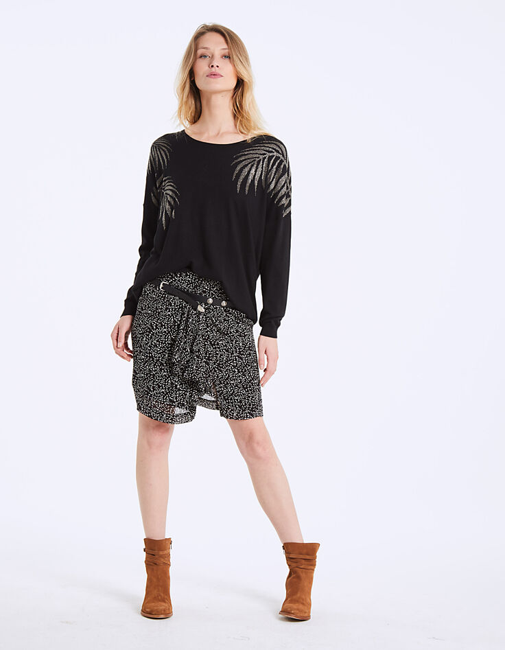 Jupe droite crêpe de viscose imprimé minimaliste-6 Jupe droite crêpe de viscose imprimé minimaliste-6