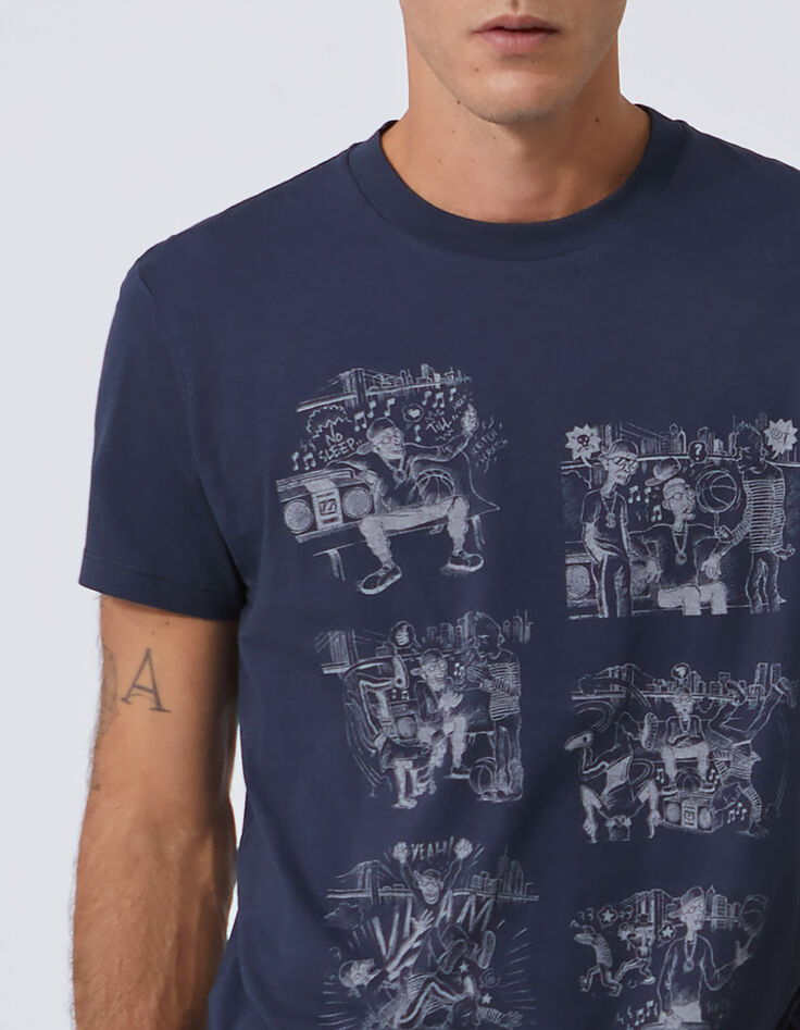 Marine T-shirt Hip-Hop stripopdruk Heren-4