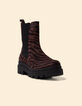 Chelsea laarzen bruin leer Fluwelen zebra motief I.Code-3