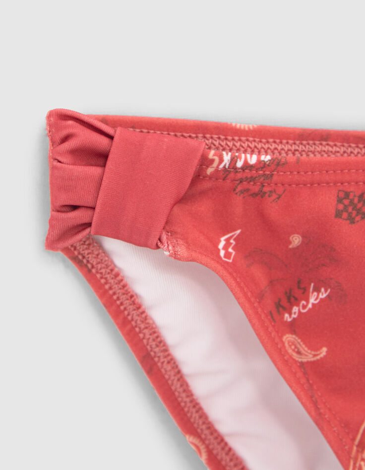 Roter Mädchenbikini mit Surf-Rocker-Print-4
