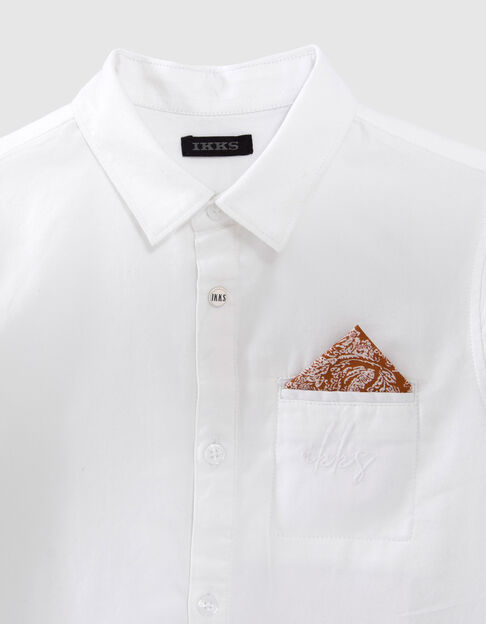 Boys&rsquo; white occasionwear shirt with pocket - IKKS