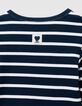 Tweelaags ecru gestreept marineblauw jurkje voor meisjes-6