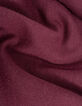 Women’s burgundy knit short cardigan with patch pockets-7