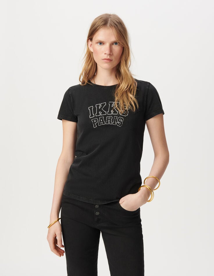 Tee-shirt manches courtes gris message-2 Tee-shirt manches courtes gris message-2