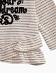 Gestreept ecru T-shirt Live your Dreams voor babymeisjes-4