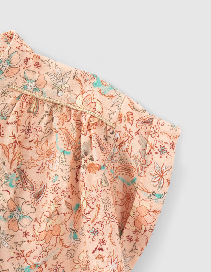 Girls’ peach floral print Lenzing™ Ecovero™ viscose shirt - IKKS