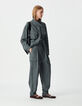 Graue Damencargohose Flanell-2