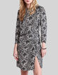 Women’s off-white satin dress with graphic python print-2