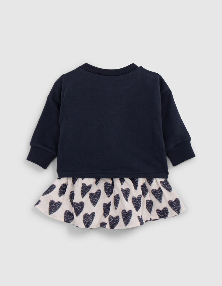 Robe 2-en-1 allover coeurs et sweat bébé fille-5
