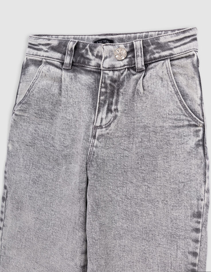 BALLOON jeans grey rhinestone button for girl-5
