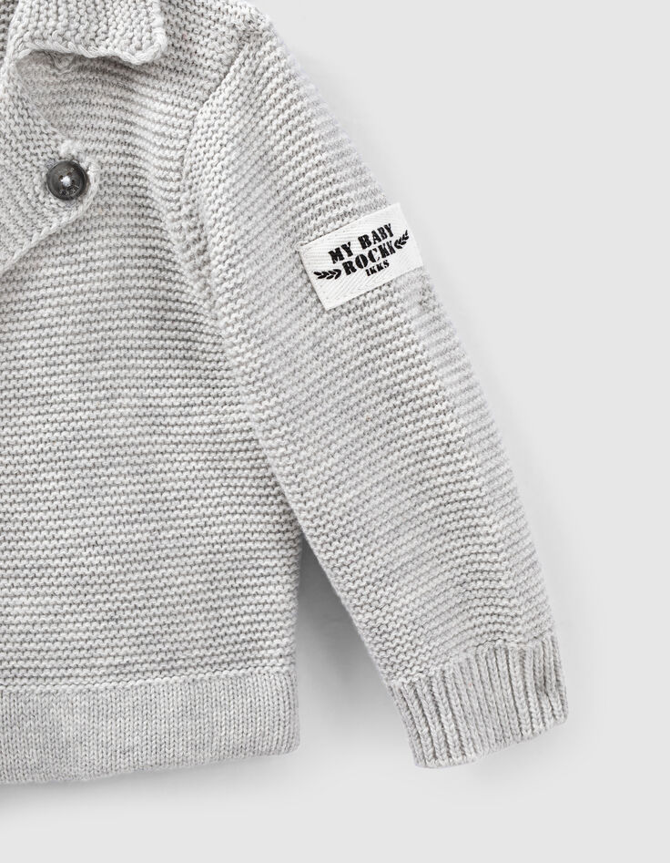 Mastiek gechineerd vest bikerstijl tricot biokatoen baby’s-5