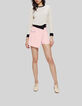 Short-jupe rose ceinture noire Femme-1