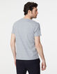 Men's grey blue marl T-shirt-3