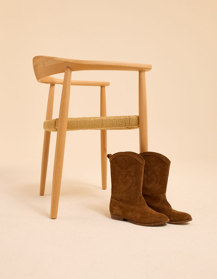 Boots santiags camel cuir velours I.Code-2