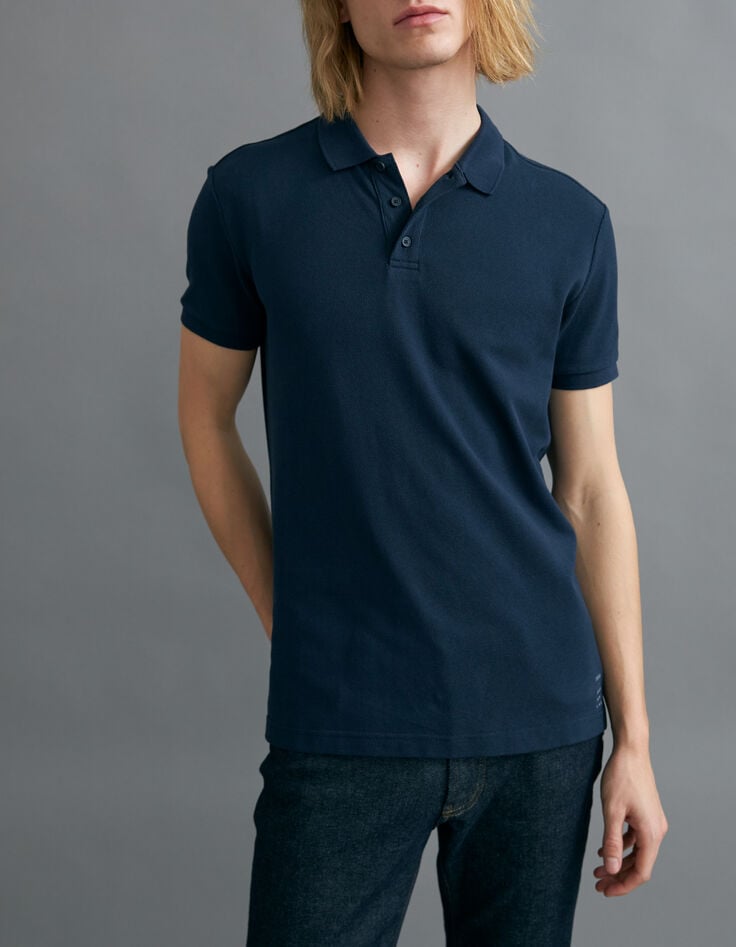 Marine polo SEAWOOL&reg; piqu&eacute;tricot Heren-6