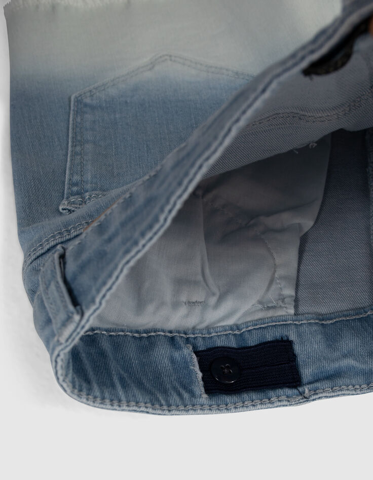 Jeansshort bio deep dye effect kanten boord meisjes-6